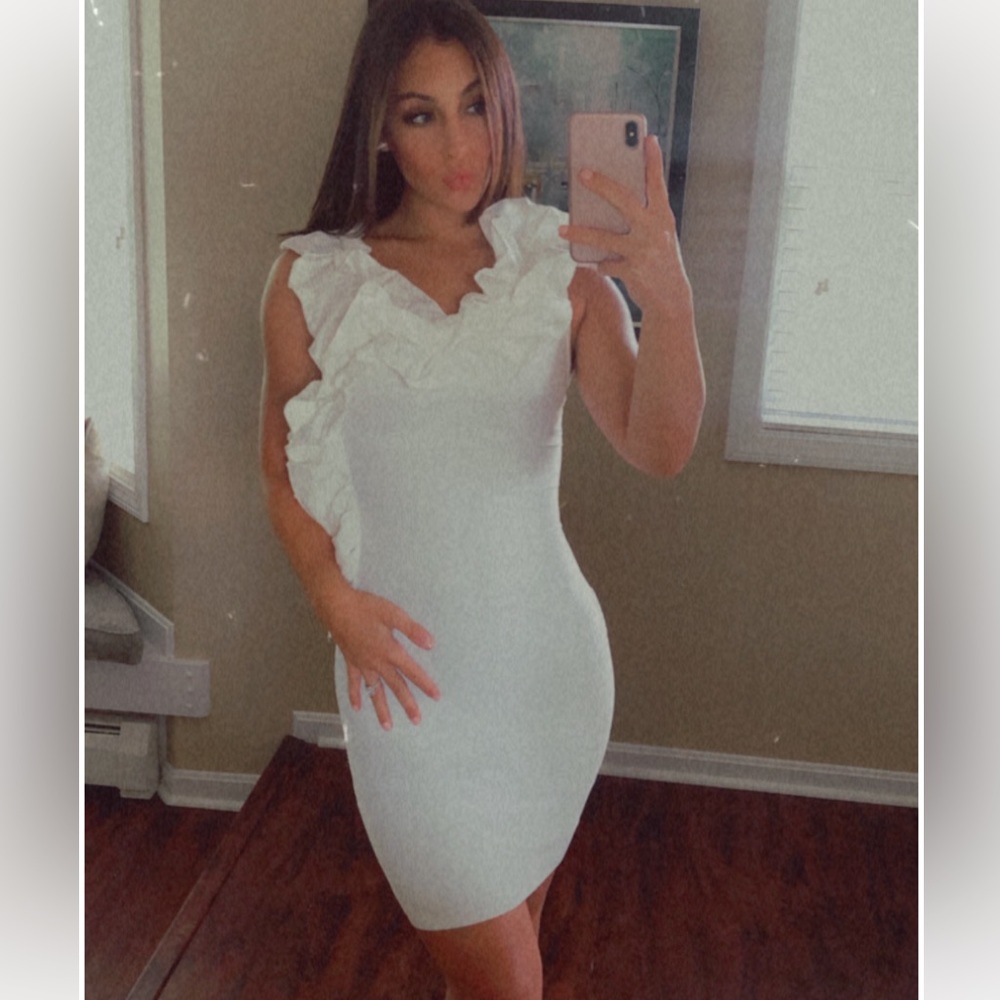 White Dress with Ruffles